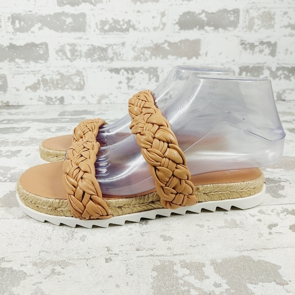 New Marc Fisher LTD Jaimee Leather Braided Espadrilles Sandals X347 - Picture 1 of 11